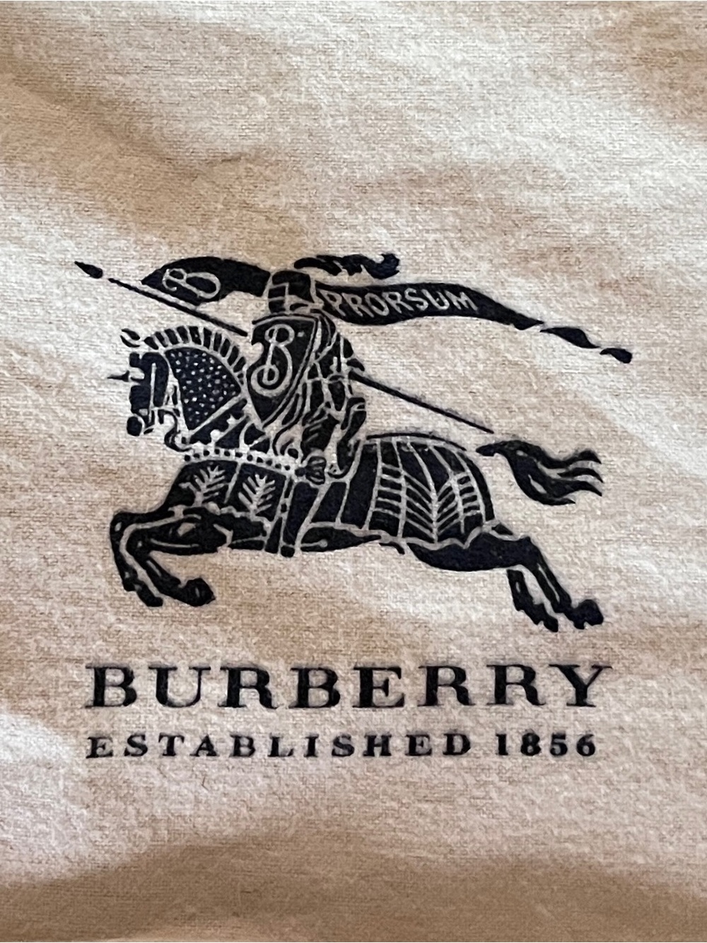 Burberry  Dust bag Pouch 9.5” X 12.5” Prorsum Equestrian Knight Logo Designer